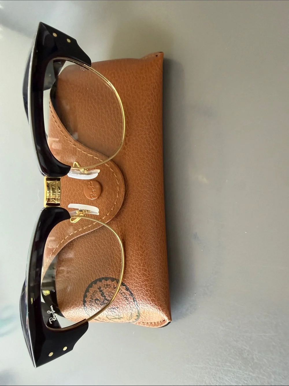 Ray-Ban Black and Gold Browline Sunglasses